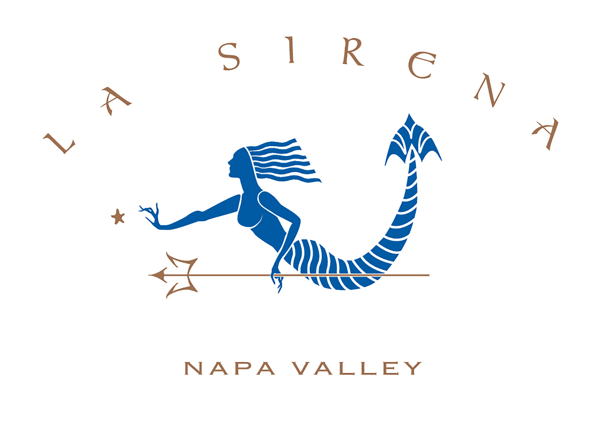 image shows the wine label with mermaid for la sirena wines