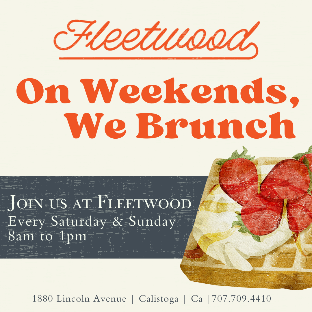 image advertises fleetwood brunch service on saturday and sundays